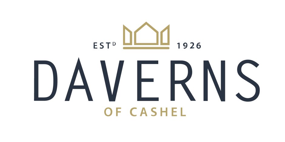 Daverns of Cashel primary lockup: crown, established 1926, wordmark