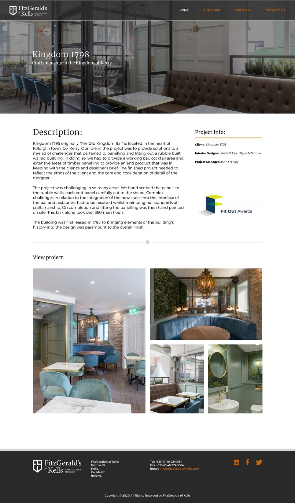 Dublin Airport T2 project page on the FitzGerald's site